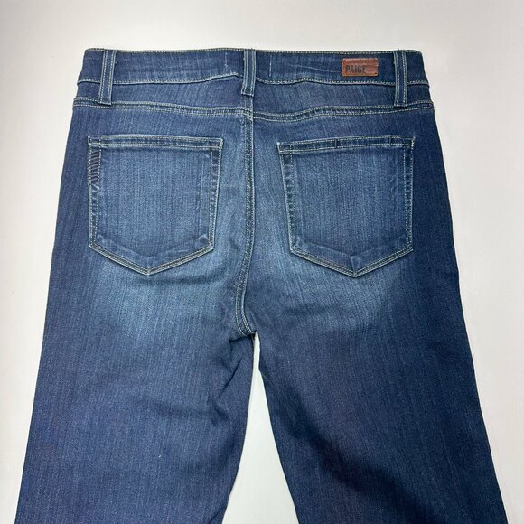 Paige High Rise Bell Canyon Women's Size 27 Dark Wash Flared Denim 34" Inseam - Picture 6 of 11